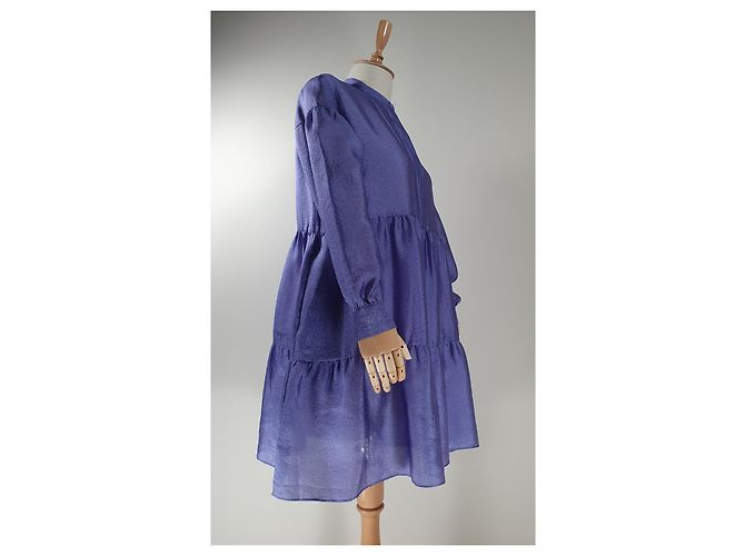 Samsoe & Samsoe vestido de camisa Margo roxo - vista 3