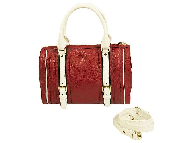 Borsa a mano Burberry Speedy in pelle rossa e bianca con tracolla extra tracolla - vista 2