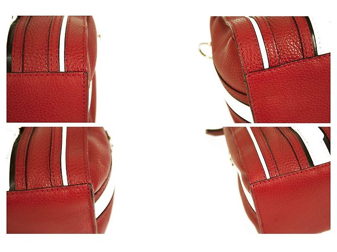 Borsa a mano Burberry Speedy in pelle rossa e bianca con tracolla extra tracolla - vista 4