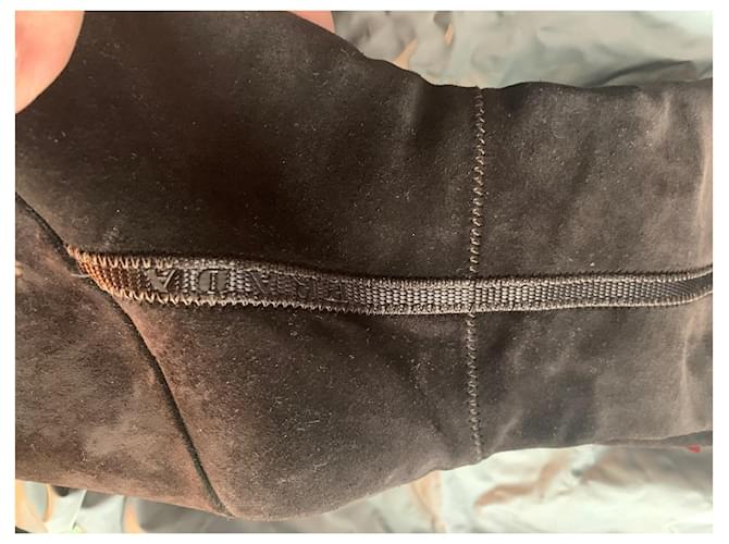 Botas Prada de ante marrón Castaño - vista 3