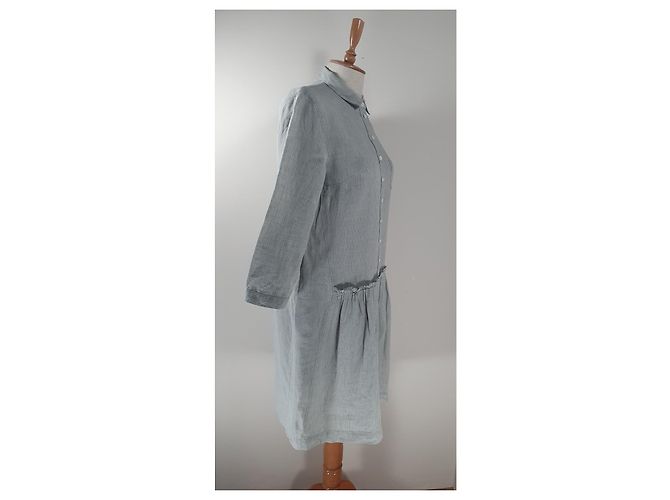 Autre Marque Rosso 35 Kleid aus Leinen Grau IT46 - Ansicht 3