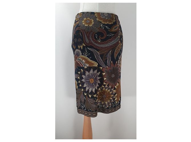 Falda midi Etro multicolor poliéster IT44 - vista 3