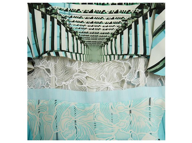 Peter Pilotto VOLANTE DE SEDA TURQUESA EN36 Blanco - vista 2