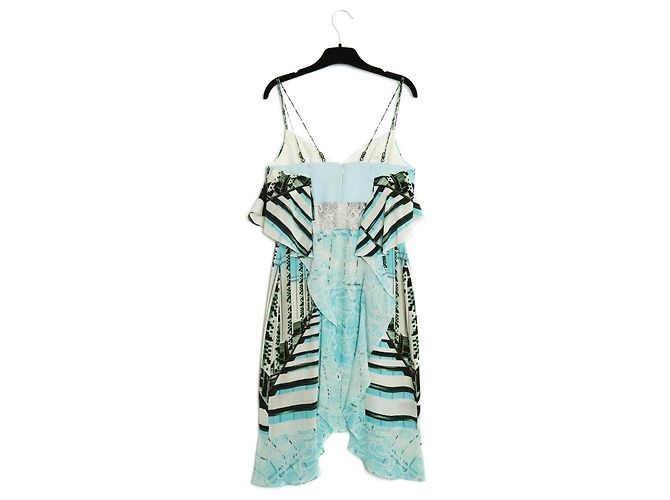 Peter Pilotto VOLANTE DE SEDA TURQUESA EN36 Blanco - vista 3