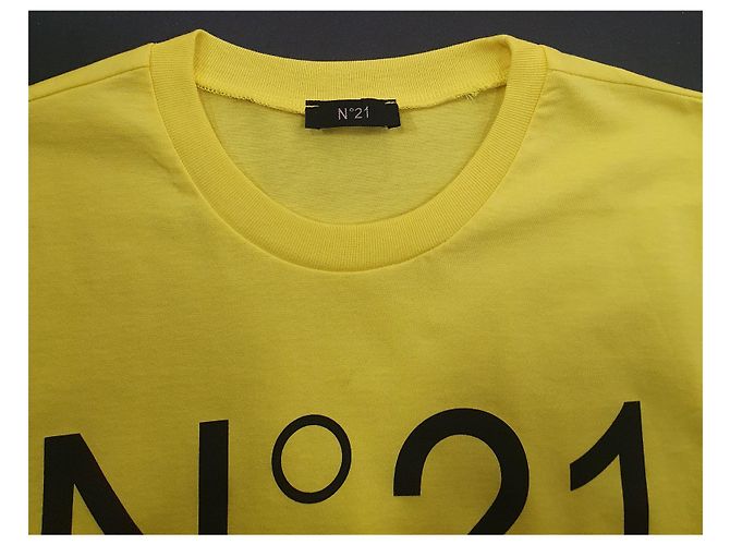 Camiseta de algodón amarilla No 21 Negro Amarillo - vista 4