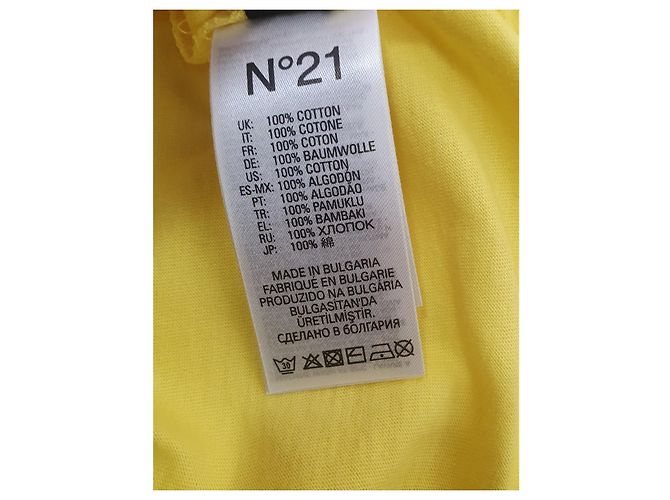 Camiseta de algodón amarilla No 21 Negro Amarillo - vista 5