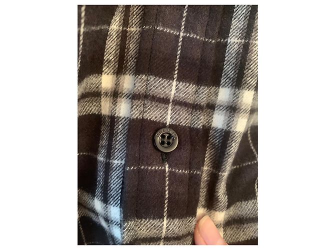 Balenciaga Camicia in flanella a quadri bianca e nera Nero Bianco Multicolore - vista 7
