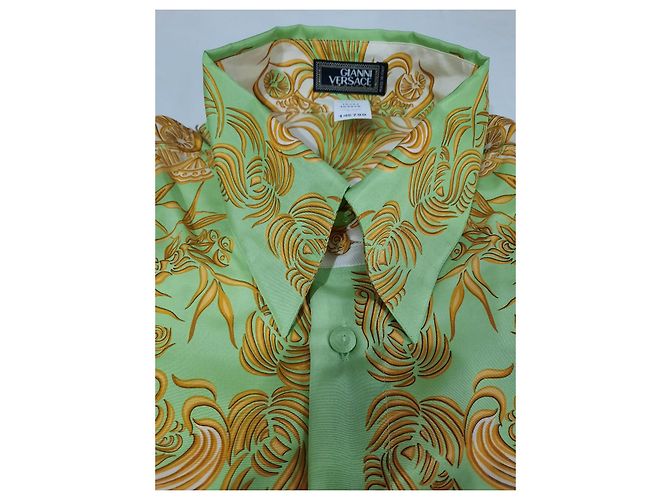 Camicia Gianni Versace Medusa in seta bianca XL Bianco - vista 2