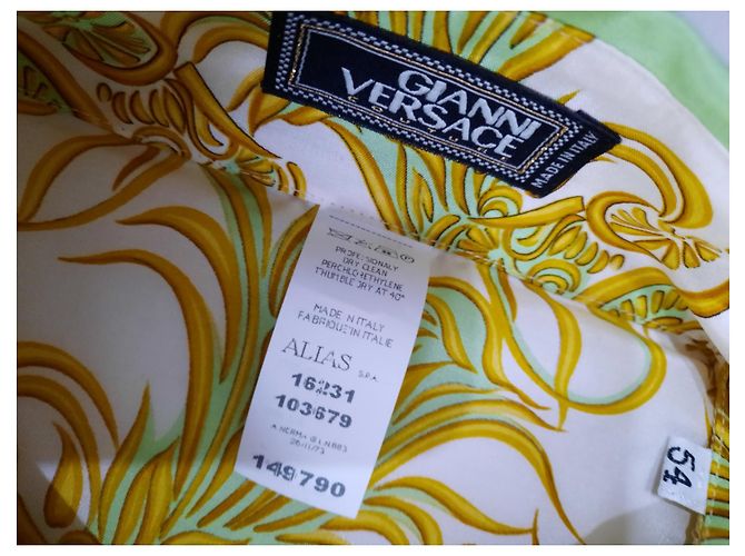 Camicia Gianni Versace Medusa in seta bianca XL Bianco - vista 5