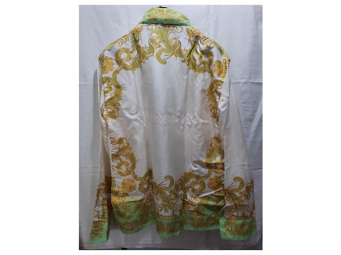 Camicia Gianni Versace Medusa in seta bianca XL Bianco - vista 6