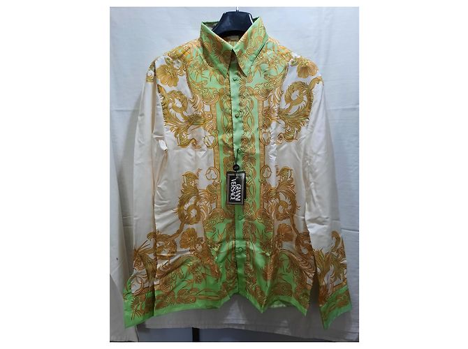 Camicia Gianni Versace Medusa in seta bianca XL Bianco - vista 7