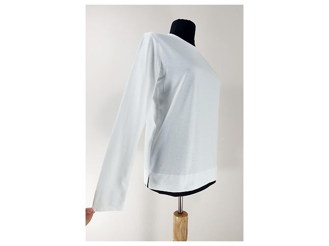 Top Ganni Blanco de Manga Larga con Logo - vista 3