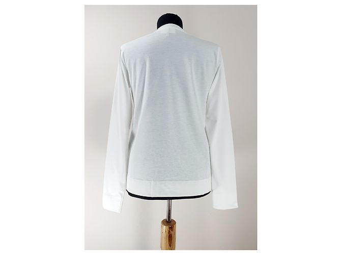 Top Ganni Blanco de Manga Larga con Logo - vista 5