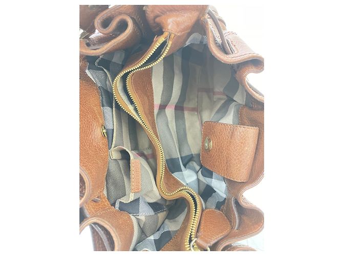 Borsa Hobo Burberry in pelle marrone - vista 8