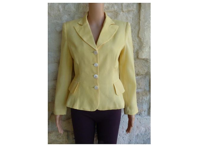 Giacca Guy Laroche Gialla in Seta e Cotone Giallo - vista 2