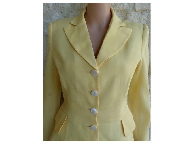 Giacca Guy Laroche Gialla in Seta e Cotone Giallo - vista 3