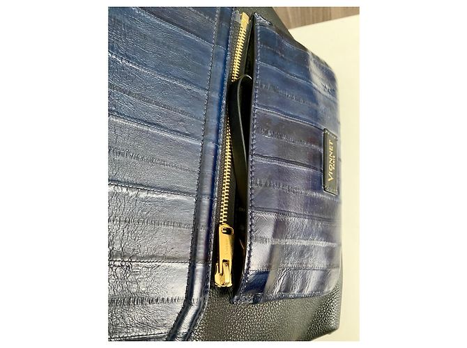 Vionnet Borsa a mano con tasca removibile e tracolla Nero Blu navy - vista 14