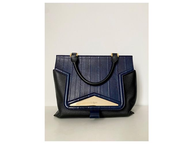 Vionnet Borsa a mano con tasca removibile e tracolla Nero Blu navy - vista 2