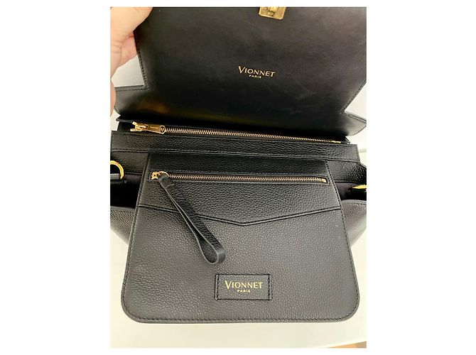 Vionnet Borsa a mano con tasca removibile e tracolla Nero Blu navy - vista 5