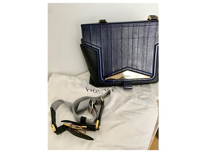 Vionnet Borsa a mano con tasca removibile e tracolla Nero Blu navy - vista 8