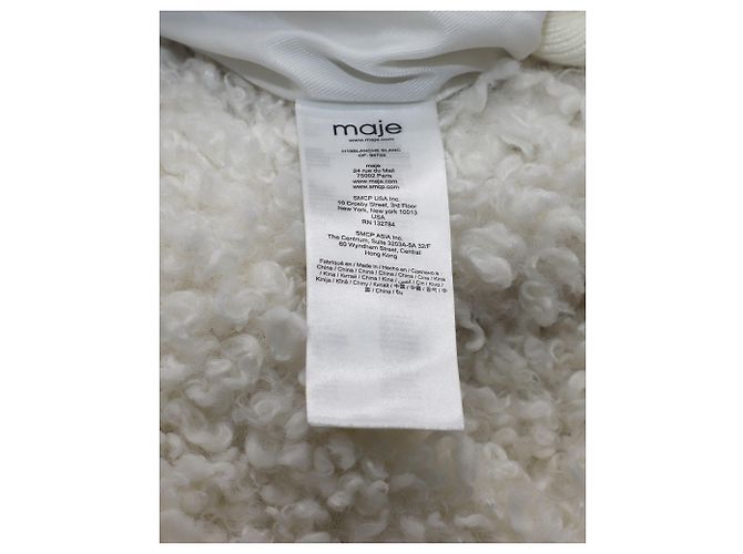 Maje Blanche Kunstpelzjacke aus weißem Polyester - Ansicht 10