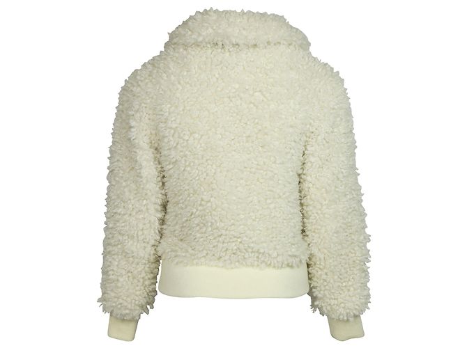 Maje Blanche Kunstpelzjacke aus weißem Polyester - Ansicht 2