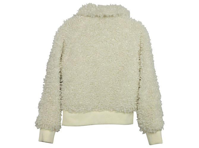 Maje Blanche Kunstpelzjacke aus weißem Polyester - Ansicht 4