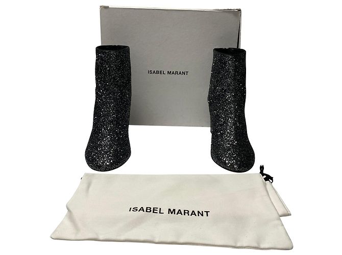 Isabel Marant Stivaletti Ritza Glitterati Argento Glitter - vista 7