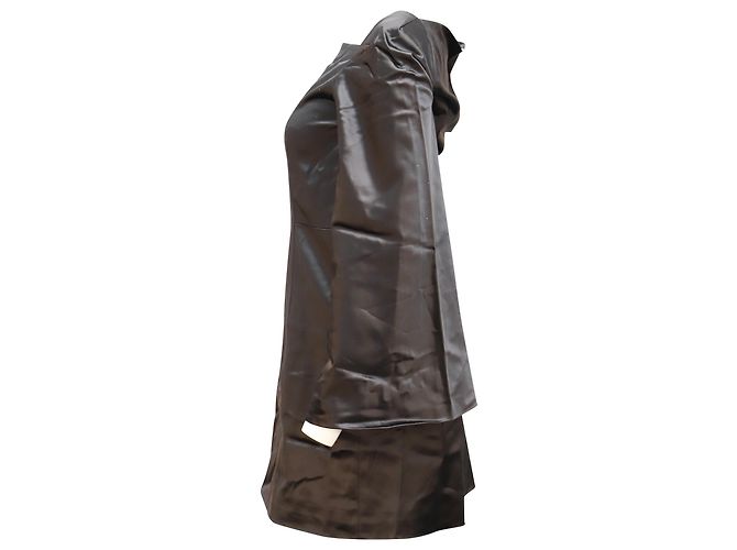 Autre Marque Rosetta Getty A-Linien-Minikleid mit eckigem Ausschnitt aus schwarzer Viskose - Ansicht 2