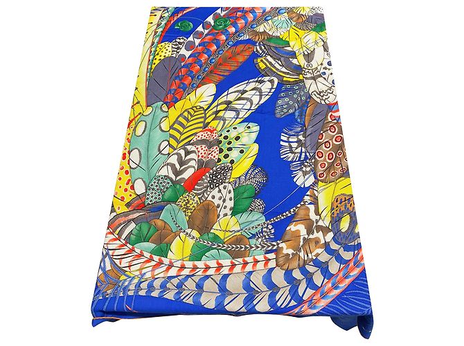Hermès Hermes Plumes en Fete Scialle in Cashmere Multicolor Multicolore - vista 7