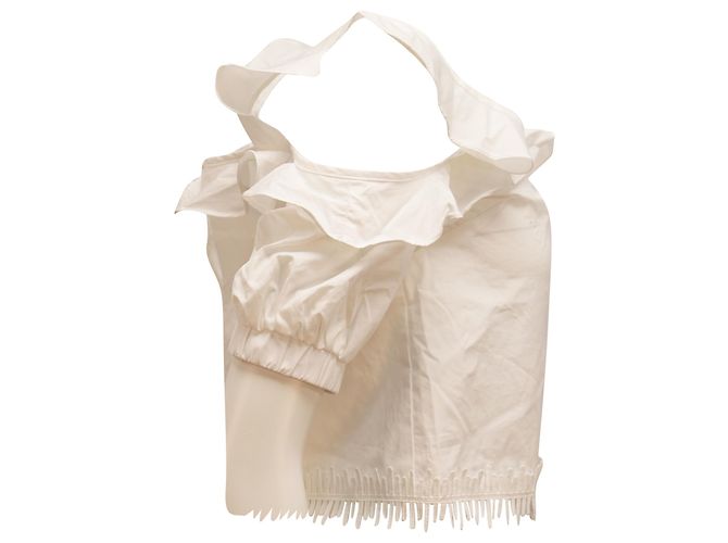 Nicholas Kirkwood Nicholas Cold Shoulder Top em algodão branco - vista 2