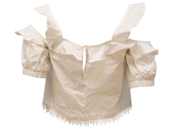 Nicholas Kirkwood Nicholas Cold Shoulder Top em algodão branco - vista 3