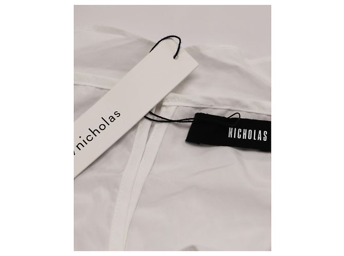Nicholas Kirkwood Nicholas Cold Shoulder Top em algodão branco - vista 4
