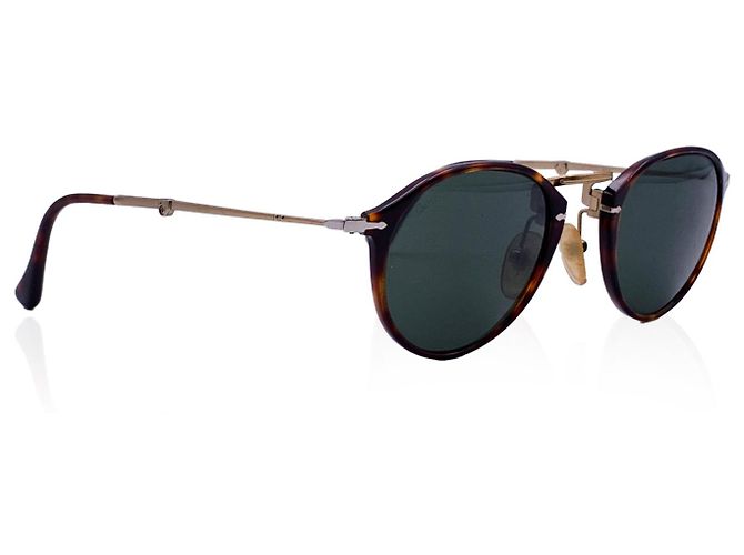 Persol Gafas de sol redondas plegables de acetato marrón 3075-S 51/21 140MM Castaño - vista 2
