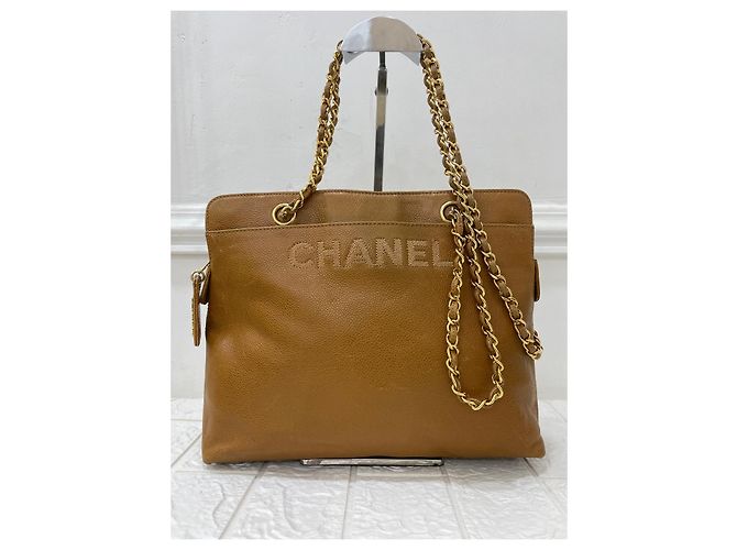 Chanel Vintage Tragetasche aus Leder Braun - Ansicht 7