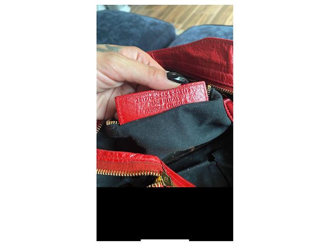Borsa a mano Balenciaga in pelle di vitello rossa Rosso - vista 4