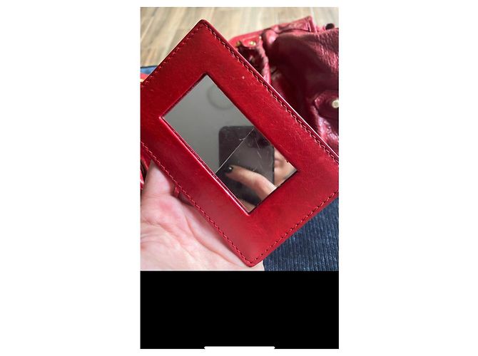 Borsa a mano Balenciaga in pelle di vitello rossa Rosso - vista 5