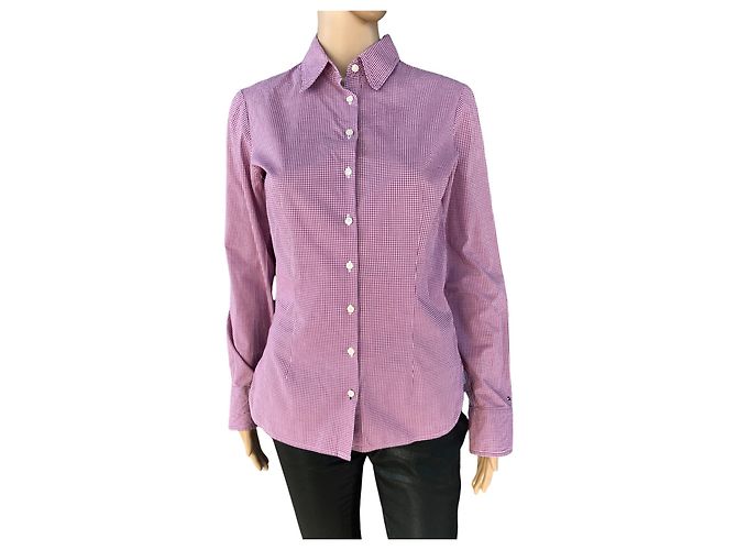 Camicia Tommy Hilfiger Rosa e Bianca in Cotone Bianco - vista 4
