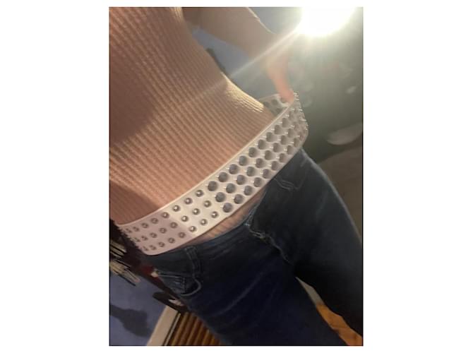 Dolce & Gabbana Ledergürtel weiß silber Silber Hardware - Ansicht 16