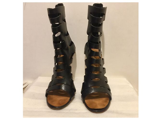 Tacchi a gabbia con intagli Giuseppe Zanotti Nero Argento - vista 3
