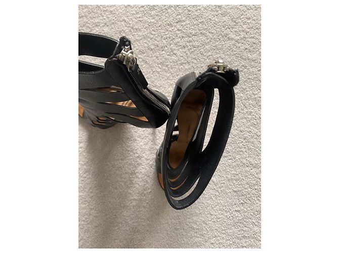 Tacchi a gabbia con intagli Giuseppe Zanotti Nero Argento - vista 7