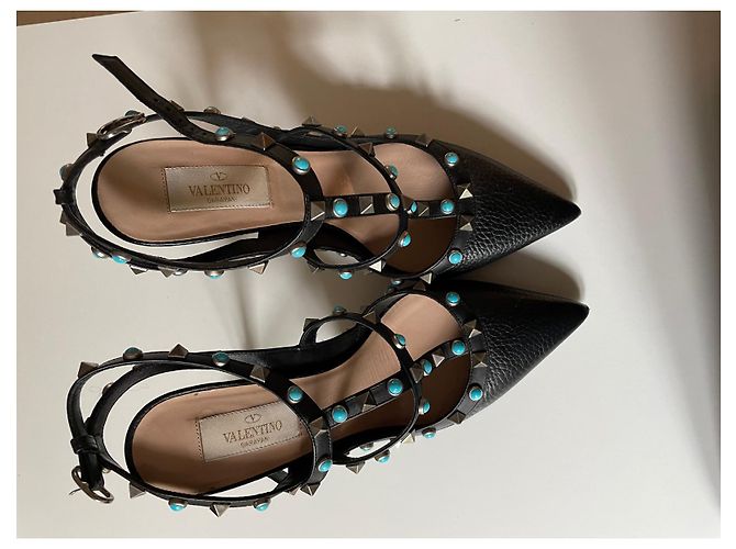 Décolleté Valentino Garavani Rockstud in pelle nera Nero - vista 3