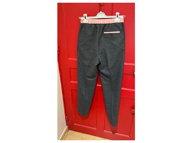Calça Vicomte Arthur de lã rosa e cinza - vista 2