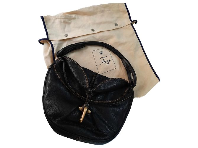 Borsa Hobo Fay in Pelle Nera Nero - vista 3