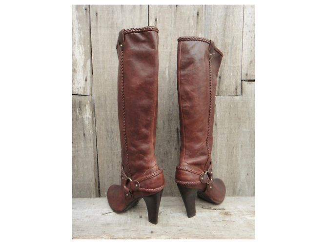 Botas western Frye de cuero marrón oscuro 39,5 - vista 4