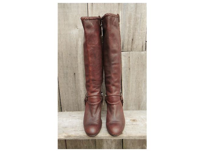 Botas western Frye de cuero marrón oscuro 39,5 - vista 8
