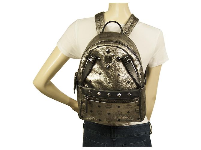 Zaino MCM 'Stark Insignia' in pelle di tela con borchie argento e canna di fucile - vista 10