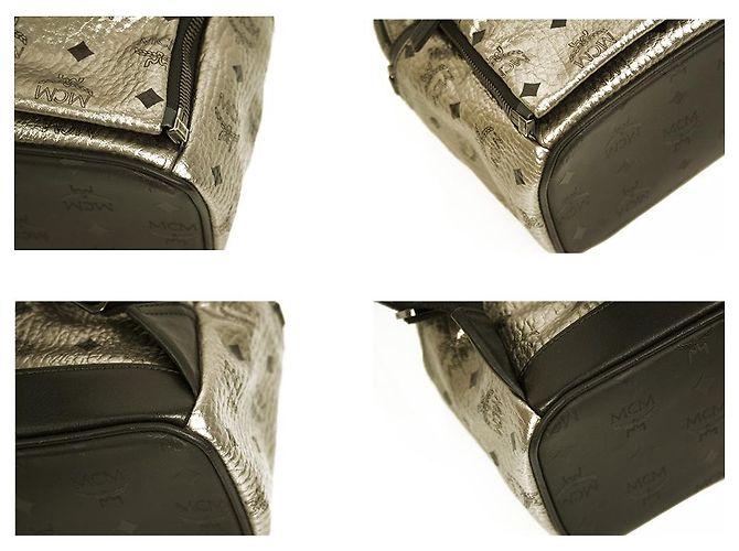 Zaino MCM 'Stark Insignia' in pelle di tela con borchie argento e canna di fucile - vista 4