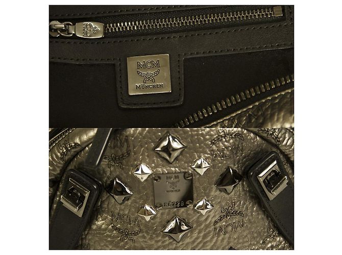 Zaino MCM 'Stark Insignia' in pelle di tela con borchie argento e canna di fucile - vista 7