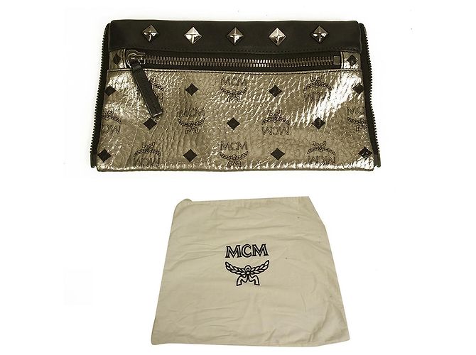 Zaino MCM 'Stark Insignia' in pelle di tela con borchie argento e canna di fucile - vista 8